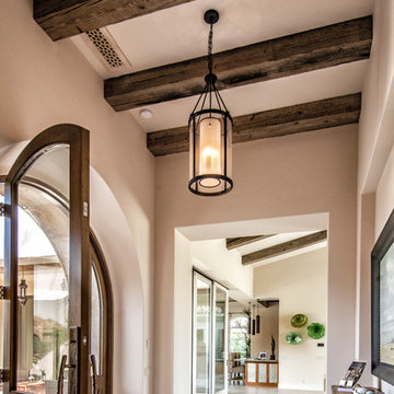 Mediterranean  style and rustic wood home