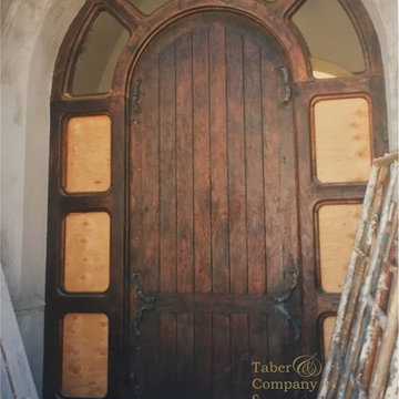 Mediterranean Style Arch Entry Door With Side Lights