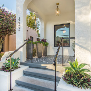 Mediterranean Style Arched Entry and Patio