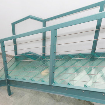 Modern Glass and Steel Staircase