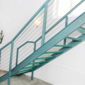 Modern Glass and Steel Staircase