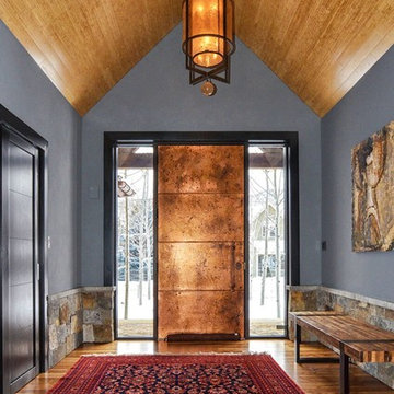 Modern Industrial Metal Copper Entry Foyer