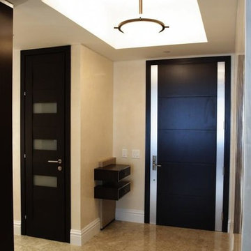 Modern Interior Door with Metal Accents