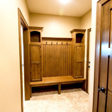 Mud Room Bench, Cabinets, and Storage featuring Rustic Alder