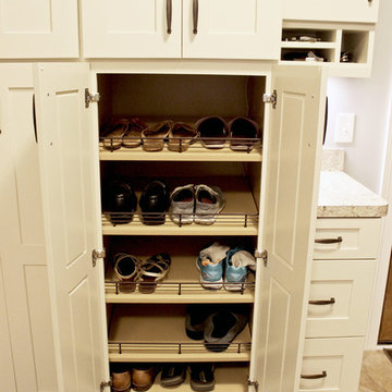 Mud Room with Waypoint Cream Storage Cabinets and Lockers ~ Medina, OH