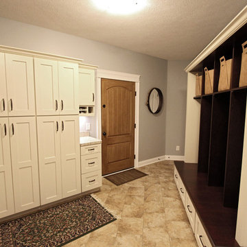 Mud Room with Waypoint Cream Storage Cabinets and Lockers ~ Medina, OH