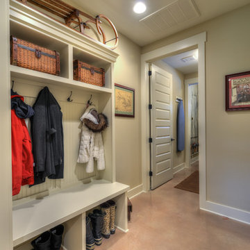 Mudroom with bead board and cubbies