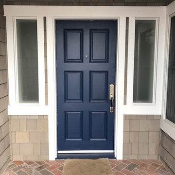 Navy blue front door