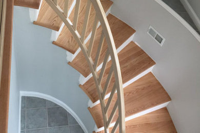 Example of a trendy staircase design in Providence