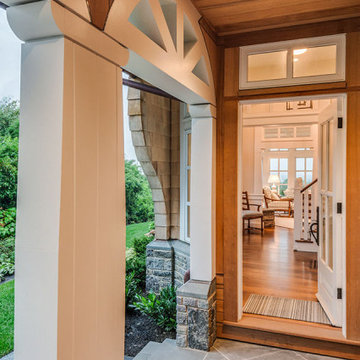 North by Northeast Arched Entry - Custom Cape Cod Beach House