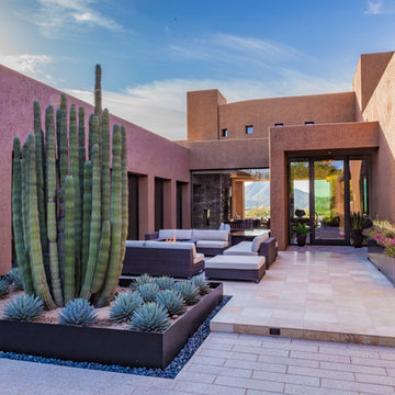 North Scottsdale Contemporary | Outdoor Living & Custom Steel Planters