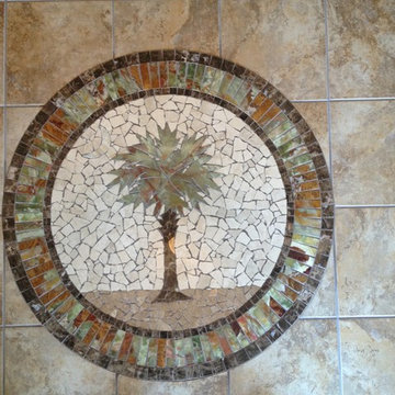 Onyx Palmetto Entry Medallion accent tile