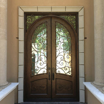 Front Double Doors with Intricate Texture & Lines