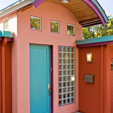 Palo Alto Eichler-Style Home Remodel with Color, Standing Seam Metal Roof