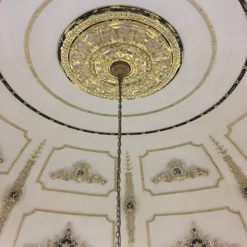 Park Lane Dome with Gilded Gold Leaf Accents, Marbelized Reliefs & Black Nuances