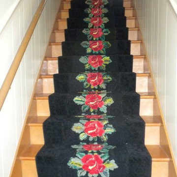 patterned carpet on stairs