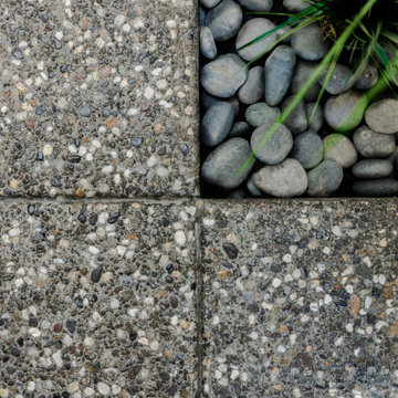 Pebble Flooring to Complement the Pebbled Atrium