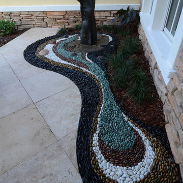 Pebble mosaic water feature