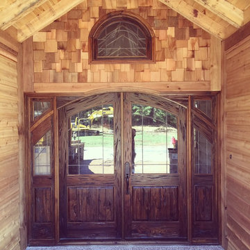 pecky cypress door with matching window