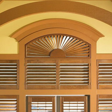 PLANTATION SHUTTERS - ARCH WINDOW SHUTTERS - Woodland Harvest Lafayette Interior