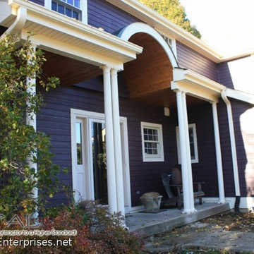 Purple House Entry with White Columns in Naperville