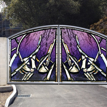 Purple Stained Glass Entry Gate
