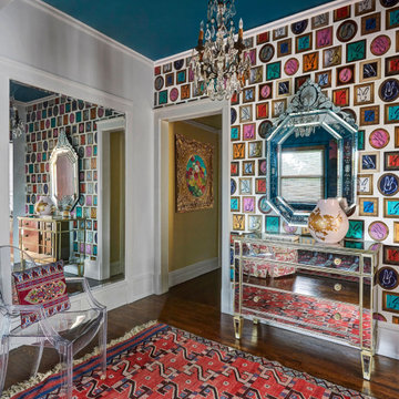 Raspberry Guestroom and Vintage Entry