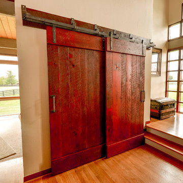 Reclaimed Wood Sliding Bi-Pass Barn Doors in Waterford, Virginia