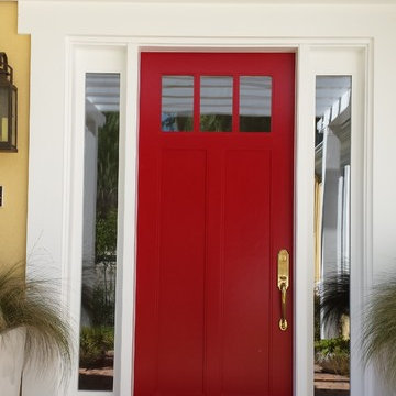 Red Door, White Frame