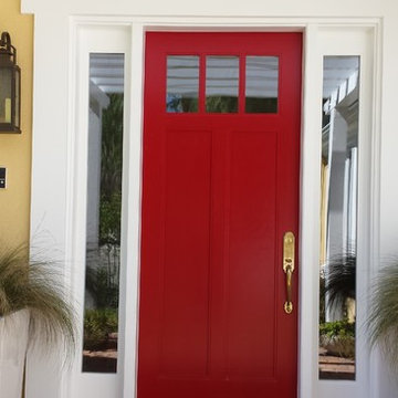 Red Door, White Frame