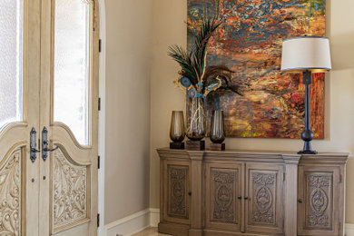 Inspiration for a transitional double front door remodel in Dallas