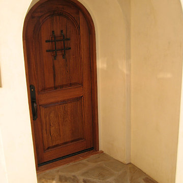 Rustic Spanish Wood Door Entry in Santa Barbara, California