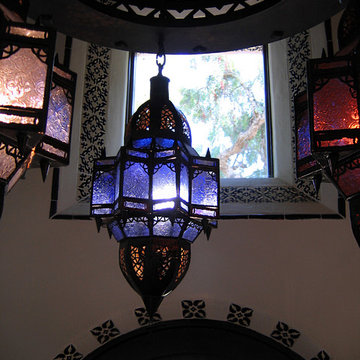Santa Barbara Spanish Style Entry Foyer Moorish Pendants