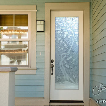 Sapling 3D Glass Front Doors - Exterior Glass Doors - Glass Entry Doors