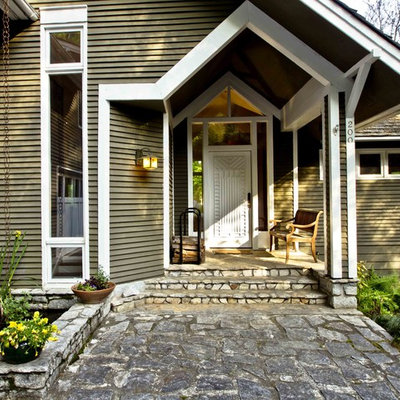 Arts and crafts single front door photo in Atlanta with a white front door