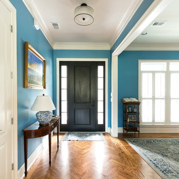 Site finished herringbone hardwood flooring