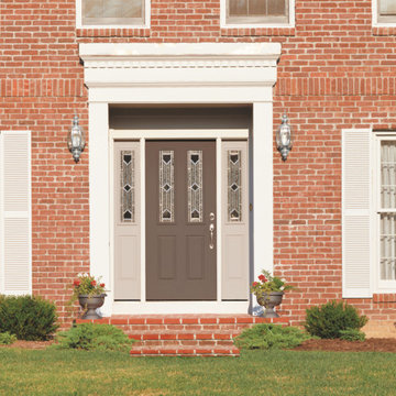 Smooth-Star fiberglass door and sidelites with Crystalline glass.