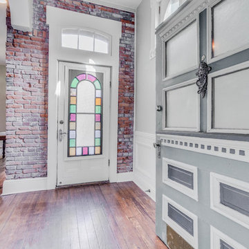 Stained Glass Door & Historic Entry Soulard 1860s Historic Mansion Remodel & Ren