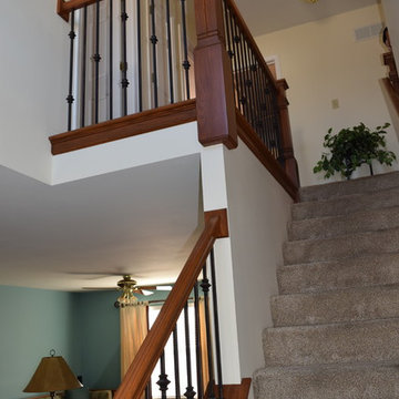 Staircase Refinishing (Stained Wood with Metal Balusters)