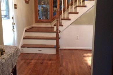 Staircase with drawer in bottom step