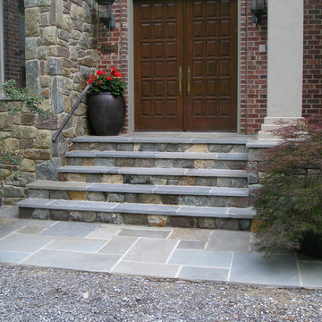 Stone Front Entry, Steps & Walkway
