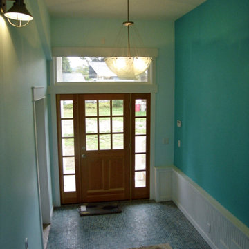 Tahuya Whole House Remodel entry way, tile floor, mouldings,