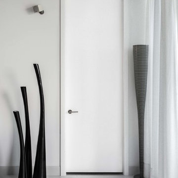 Tall white modern bedroom door