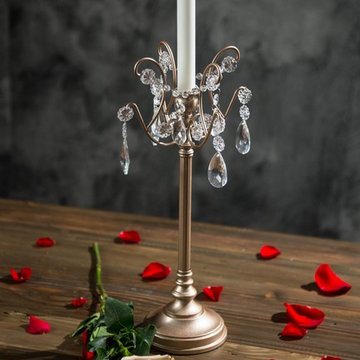 Tiffany 2-Piece Champagne Candlestick Holder Set by Amalfi Decor
