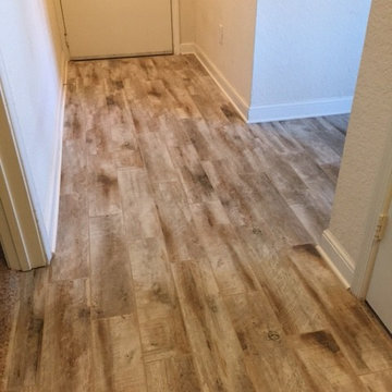 Tile floors (wood-look tile planks)