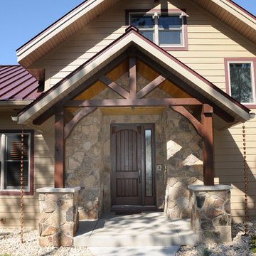 Timber Frame Covered Front Entry
