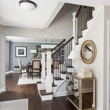 Transitional Kitchen and First Floor Flock Remodel - Naperville