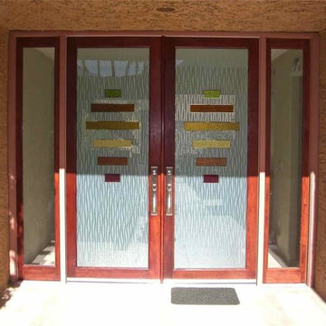 Triptic Water Trails Glass Entry Doors