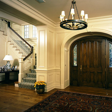 Tudor Style Custom Home, Greenwich, CT: Front Entry Hall