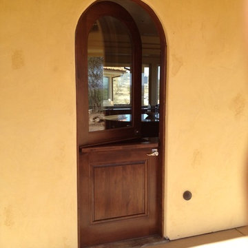 Tuscan Doors - Custom Radius Top Dutch Door, Solid Wood Stained Dark